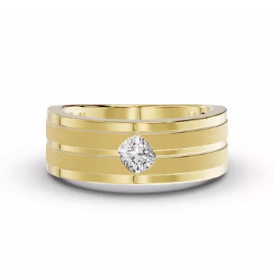 Double-Ridge Cushion Lab Diamond Bezel Band (.50 ct.)