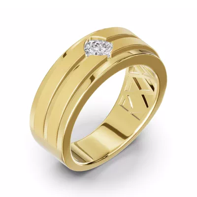 Double-Ridge Cushion Lab Diamond Bezel Band (.50 ct.)