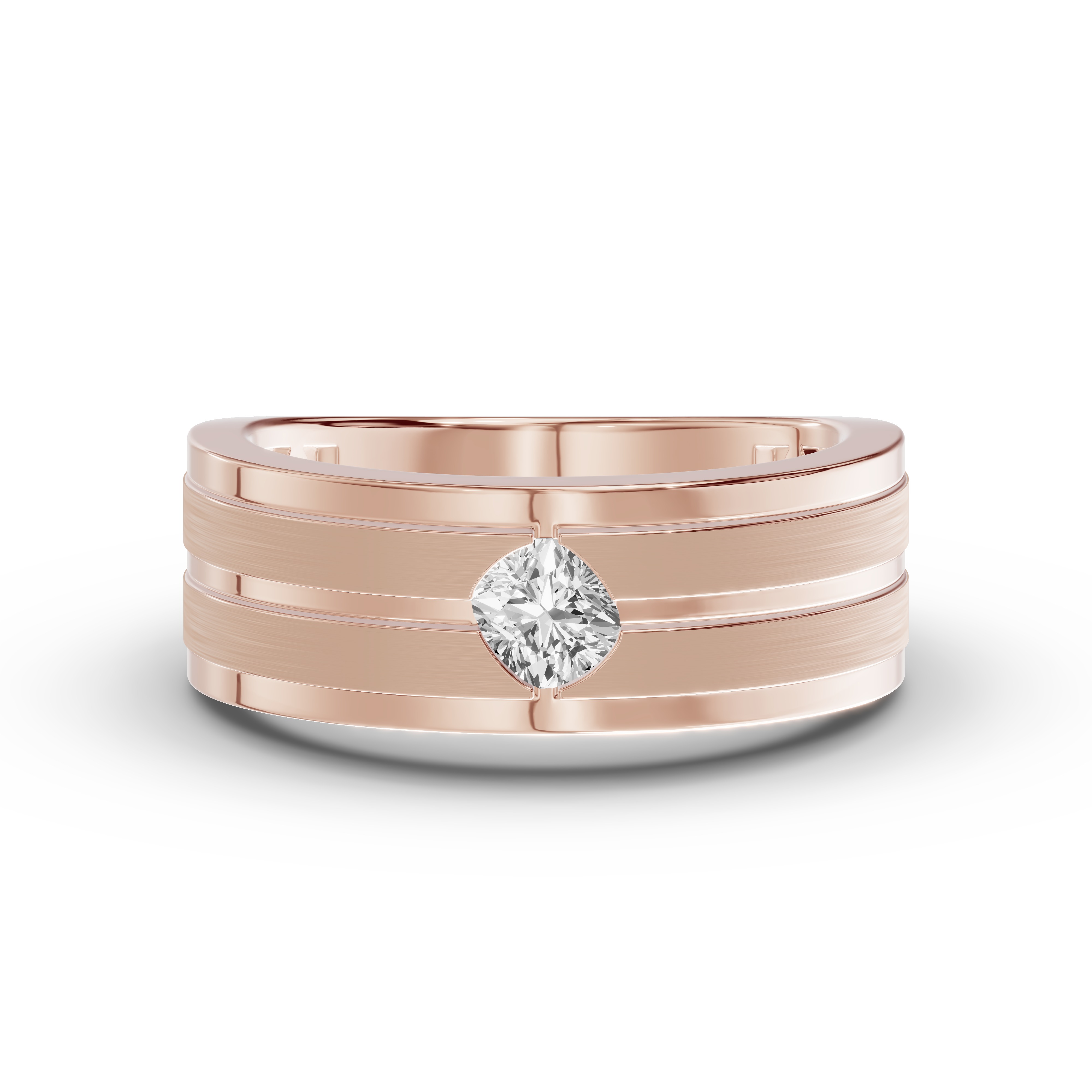 Double-Ridge Cushion Lab Diamond Bezel Band (.50 ct.)