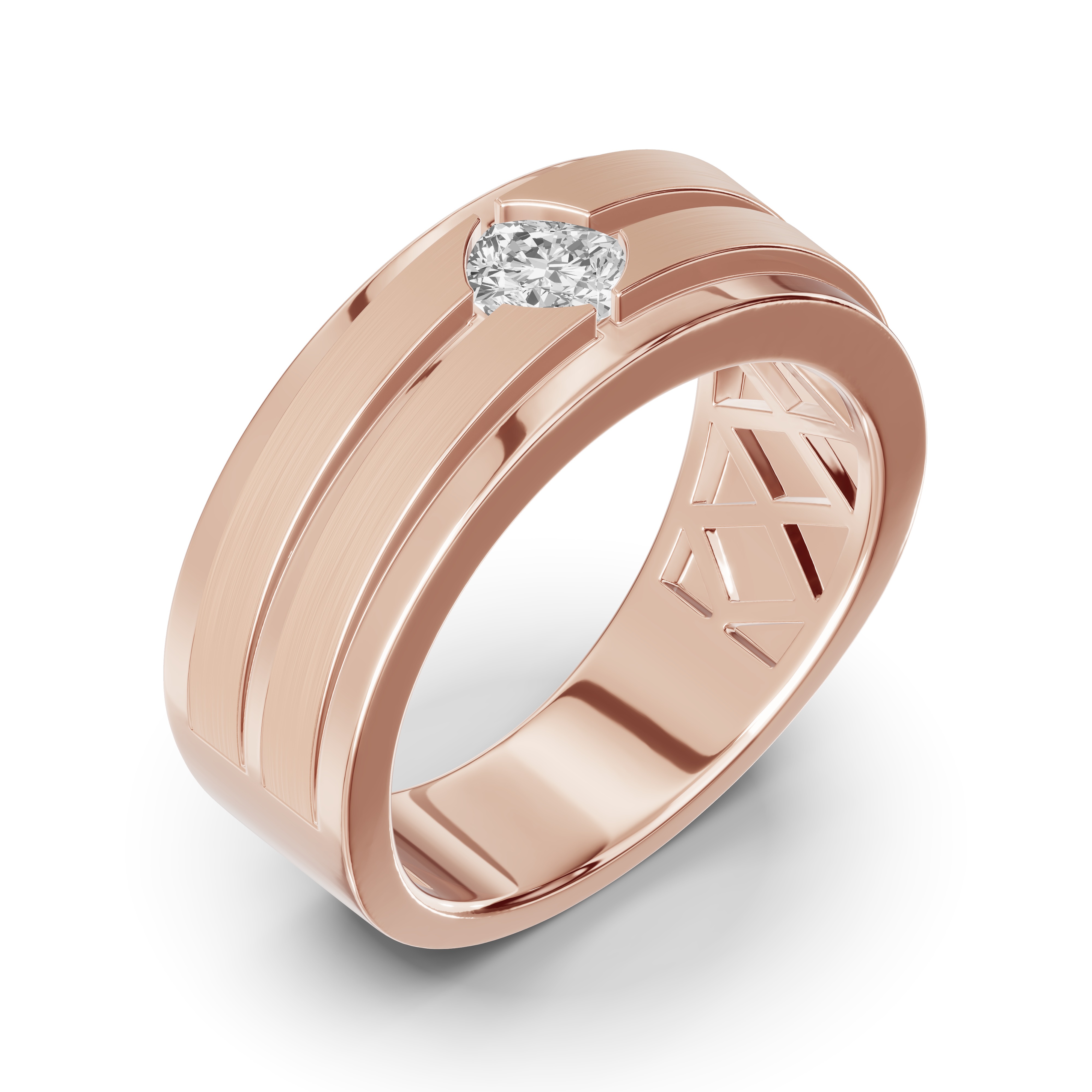 Double-Ridge Cushion Lab Diamond Bezel Band (.50 ct.)