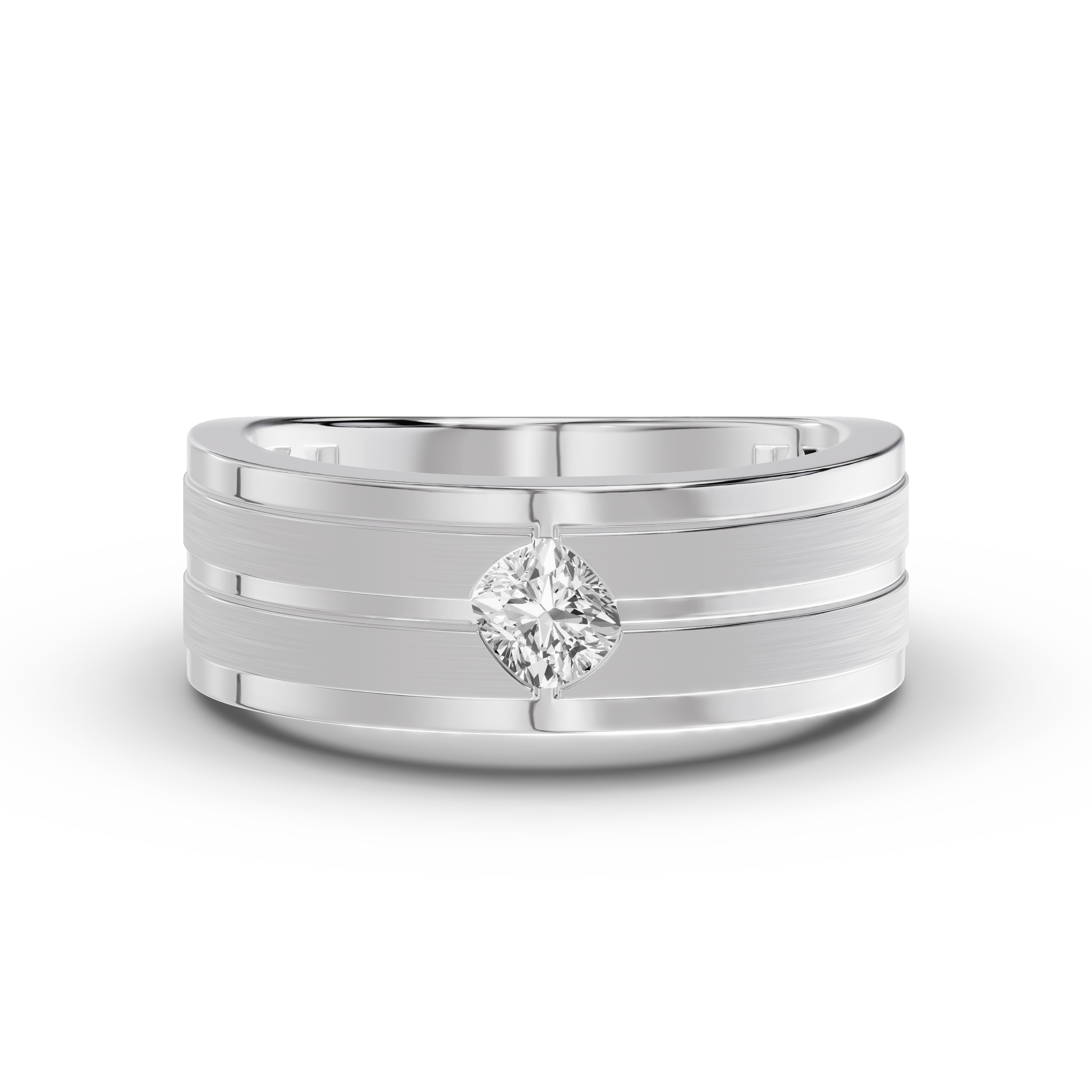Double-Ridge Cushion Lab Diamond Bezel Band (.50 ct.)