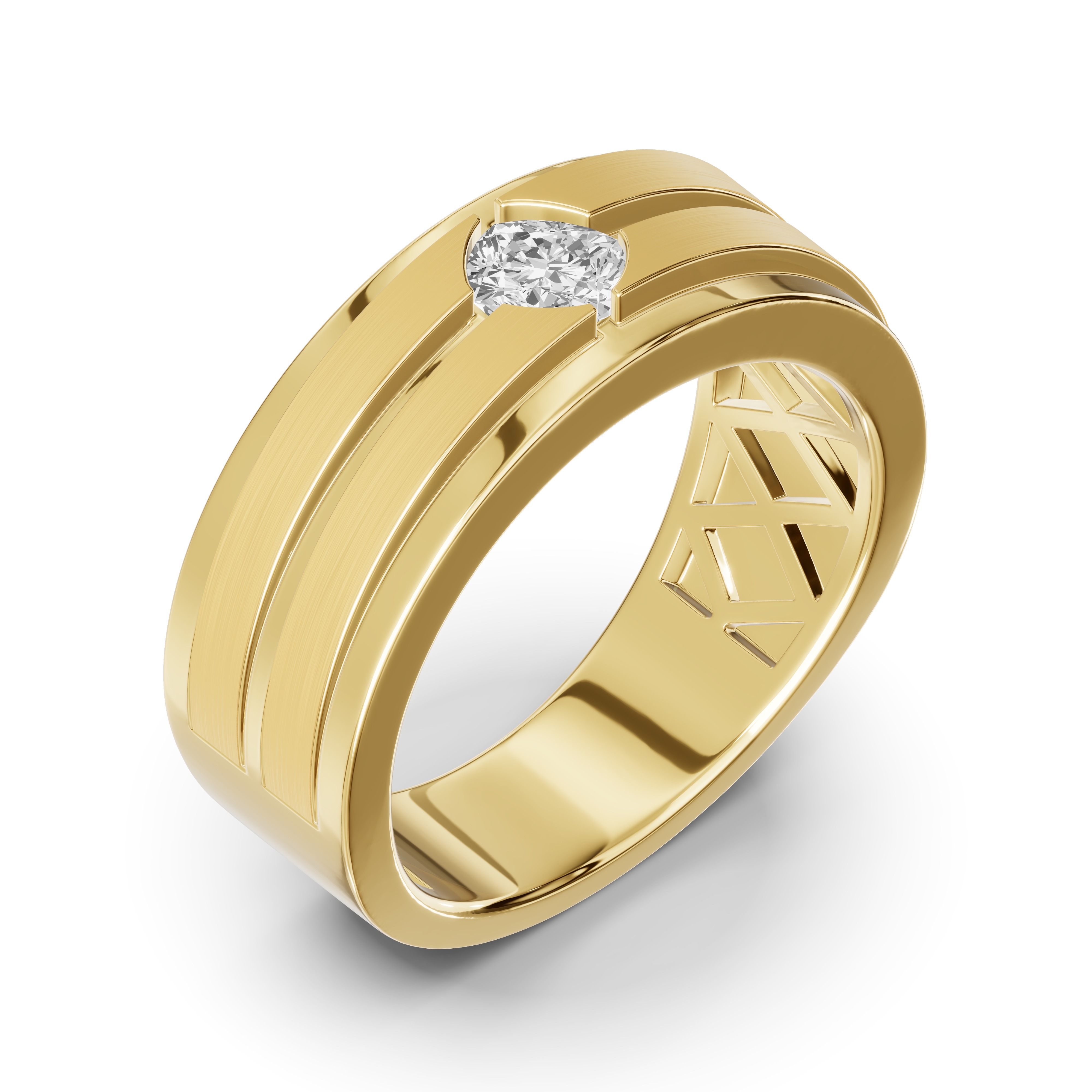 Double-Ridge Cushion Lab Diamond Bezel Band (.50 ct.)