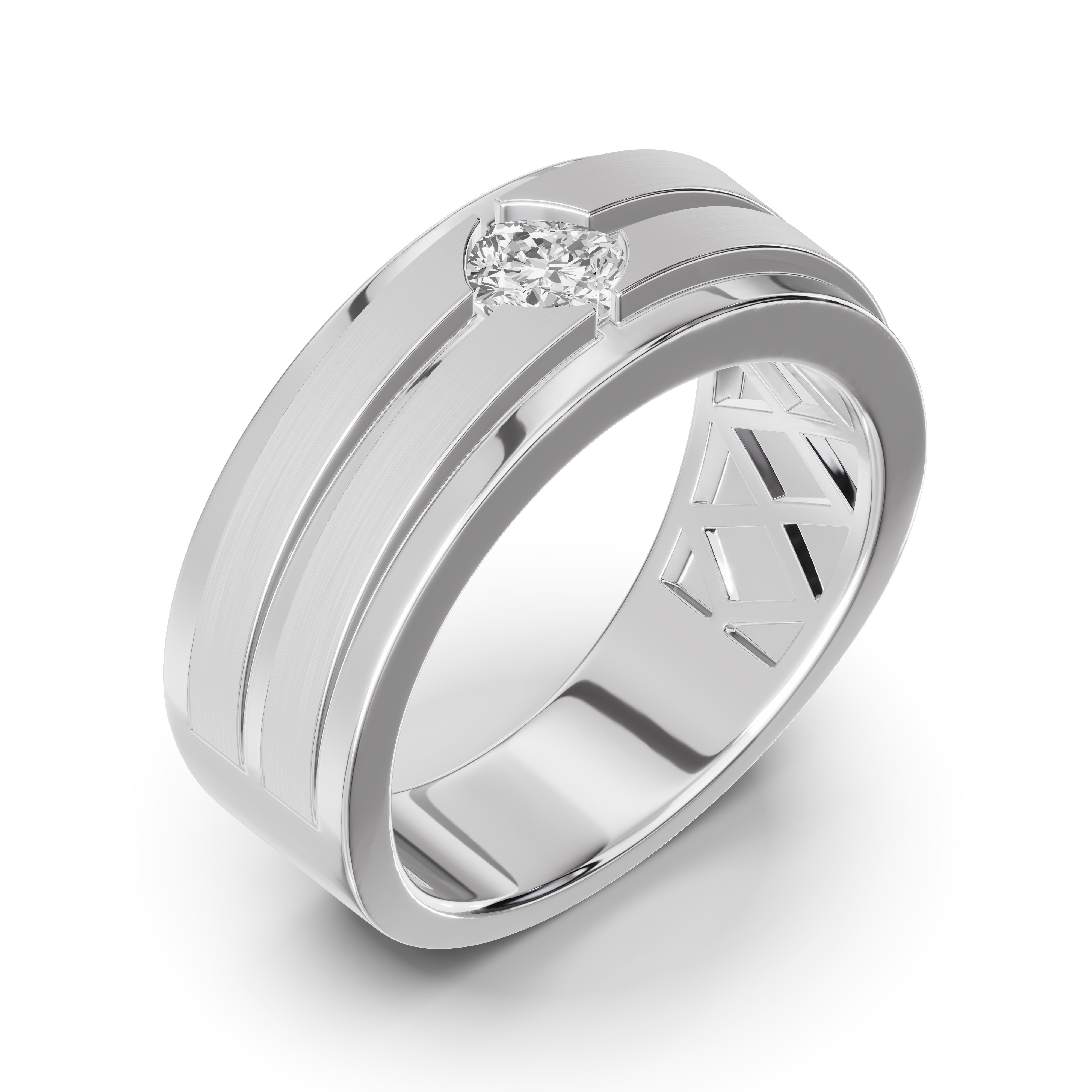 Double-Ridge Cushion Lab Diamond Bezel Band (.50 ct.)