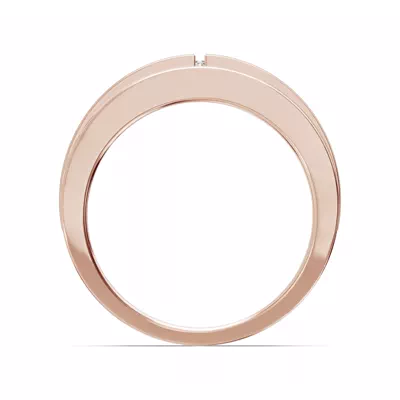 Double-Ridge Princess-Cut Lab Diamond Bezel Band (.50 ct.)