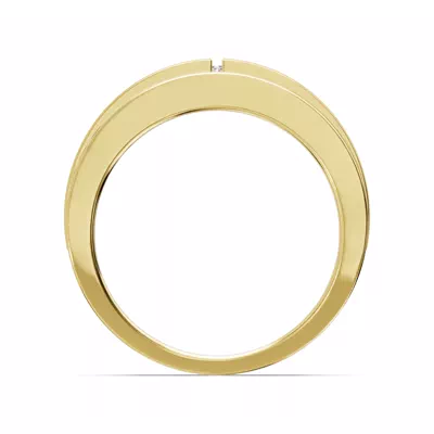 Double-Ridge Princess-Cut Lab Diamond Bezel Band (.50 ct.)