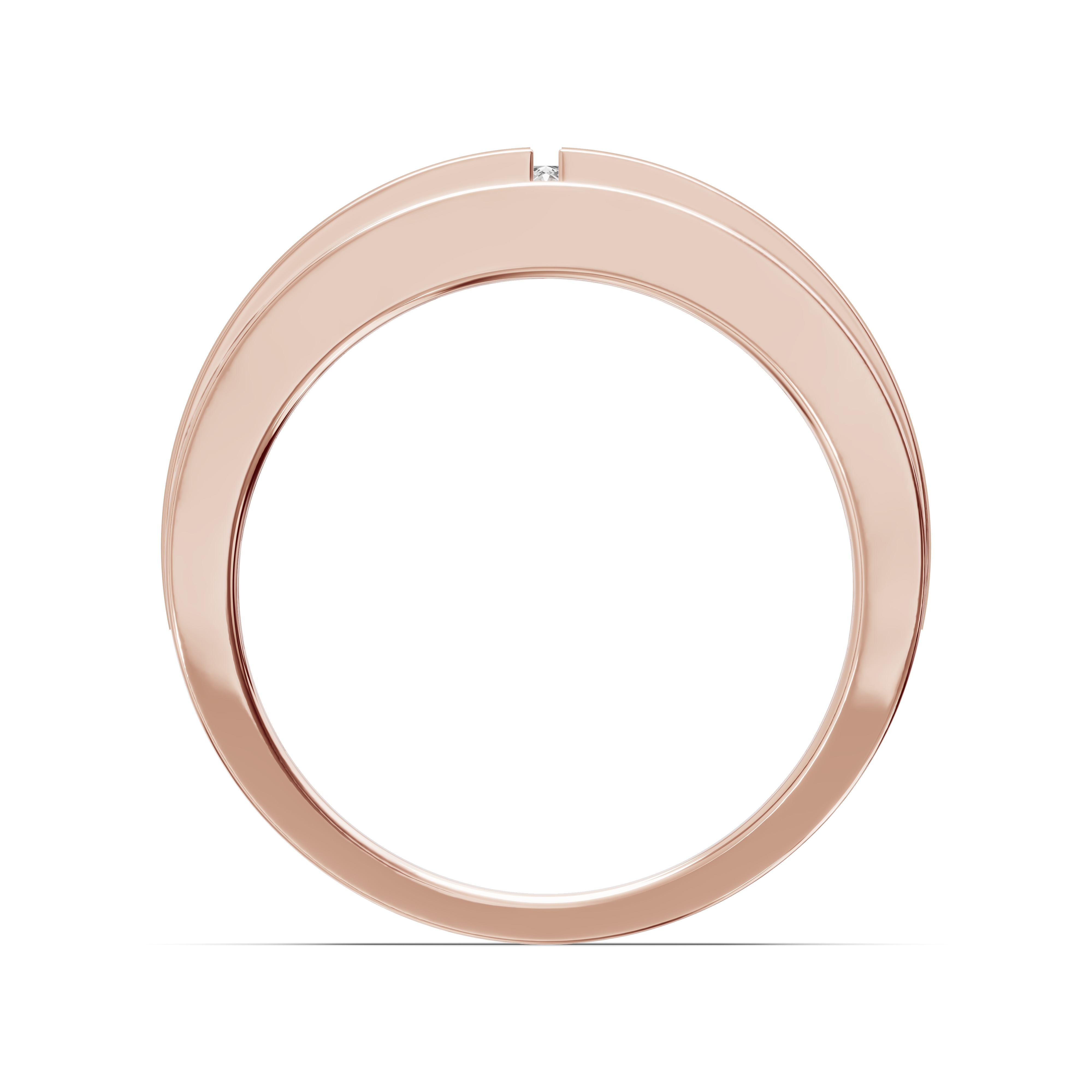 Double-Ridge Princess-Cut Lab Diamond Bezel Band (.50 ct.)
