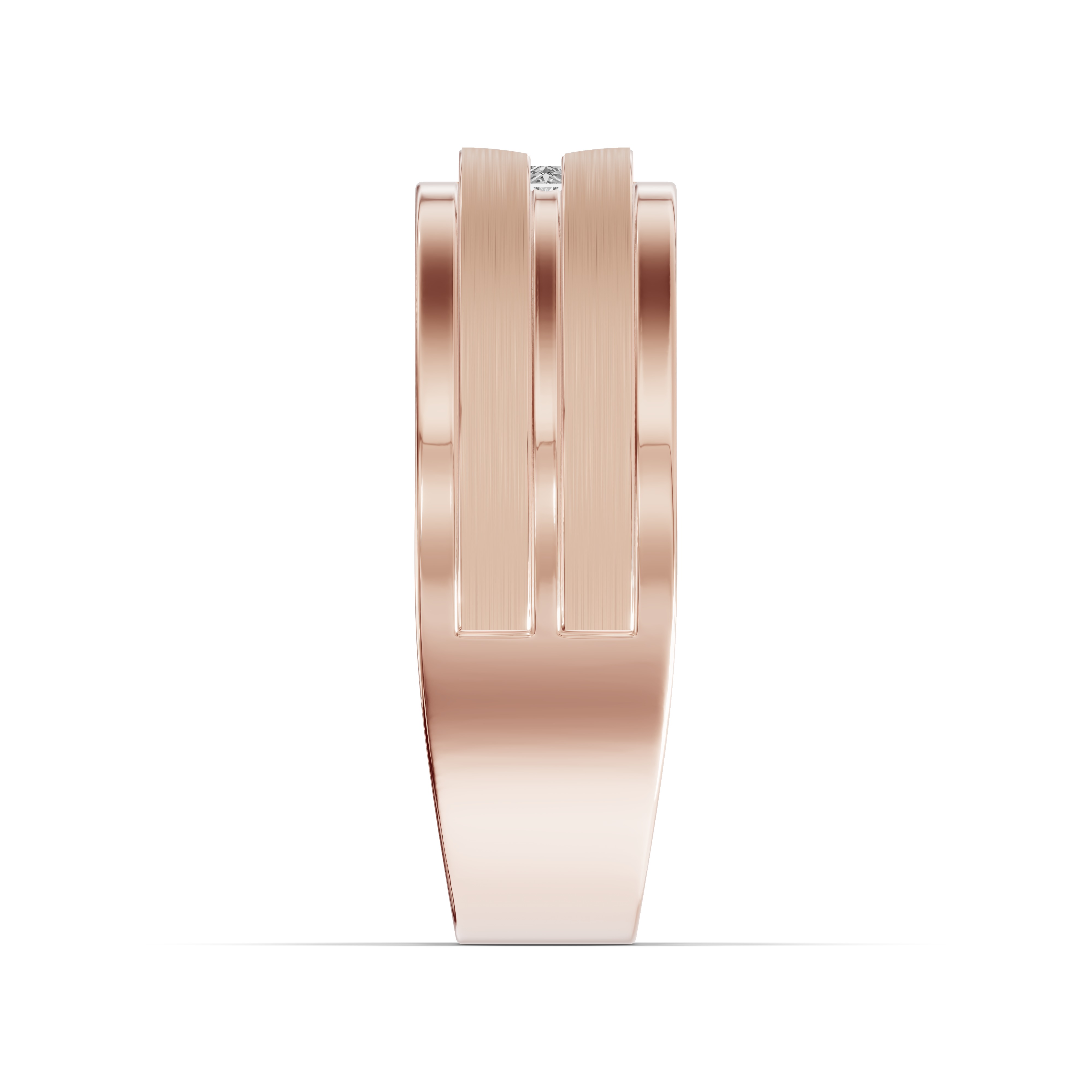 Double-Ridge Princess-Cut Lab Diamond Bezel Band (.50 ct.)
