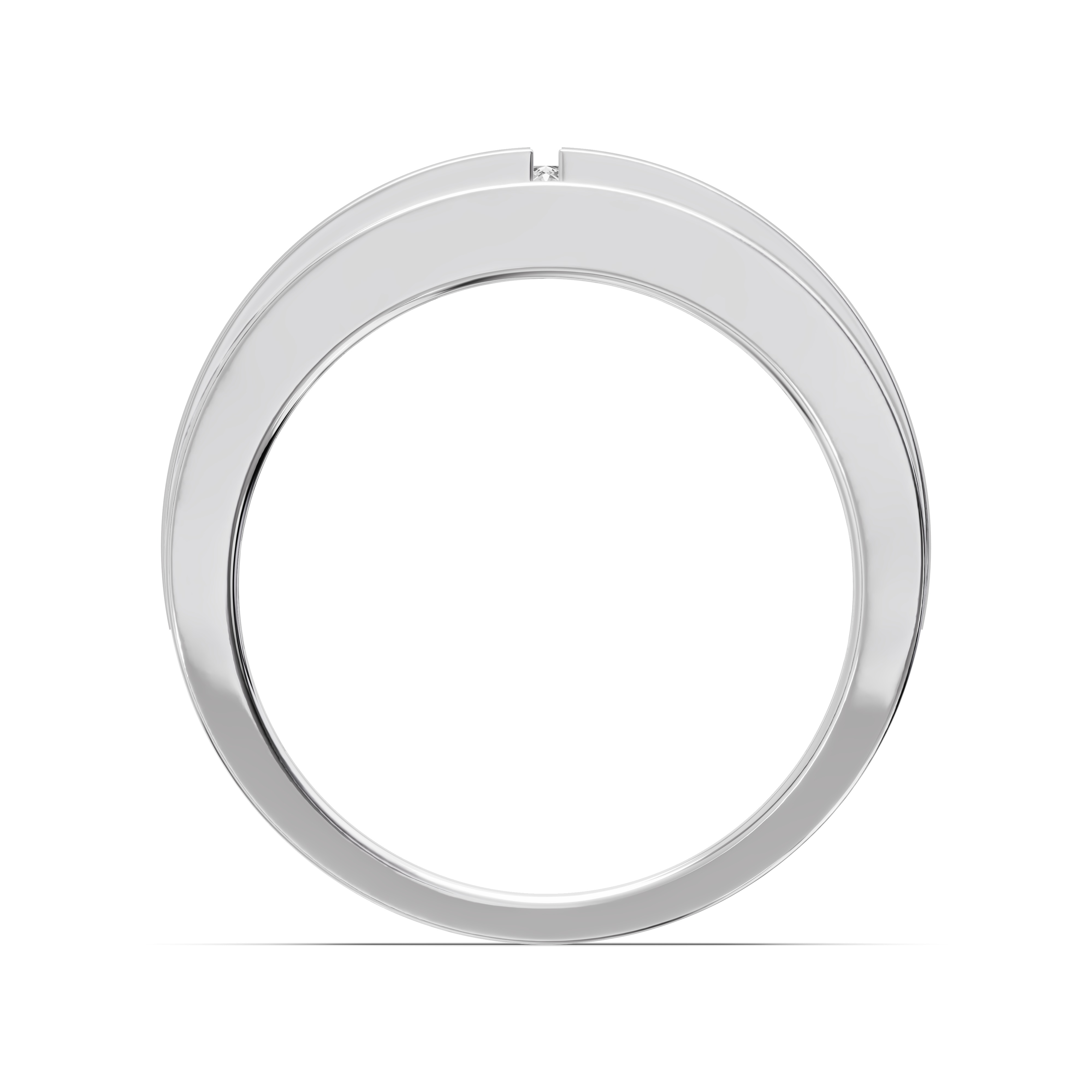 Double-Ridge Princess-Cut Lab Diamond Bezel Band (.50 ct.)