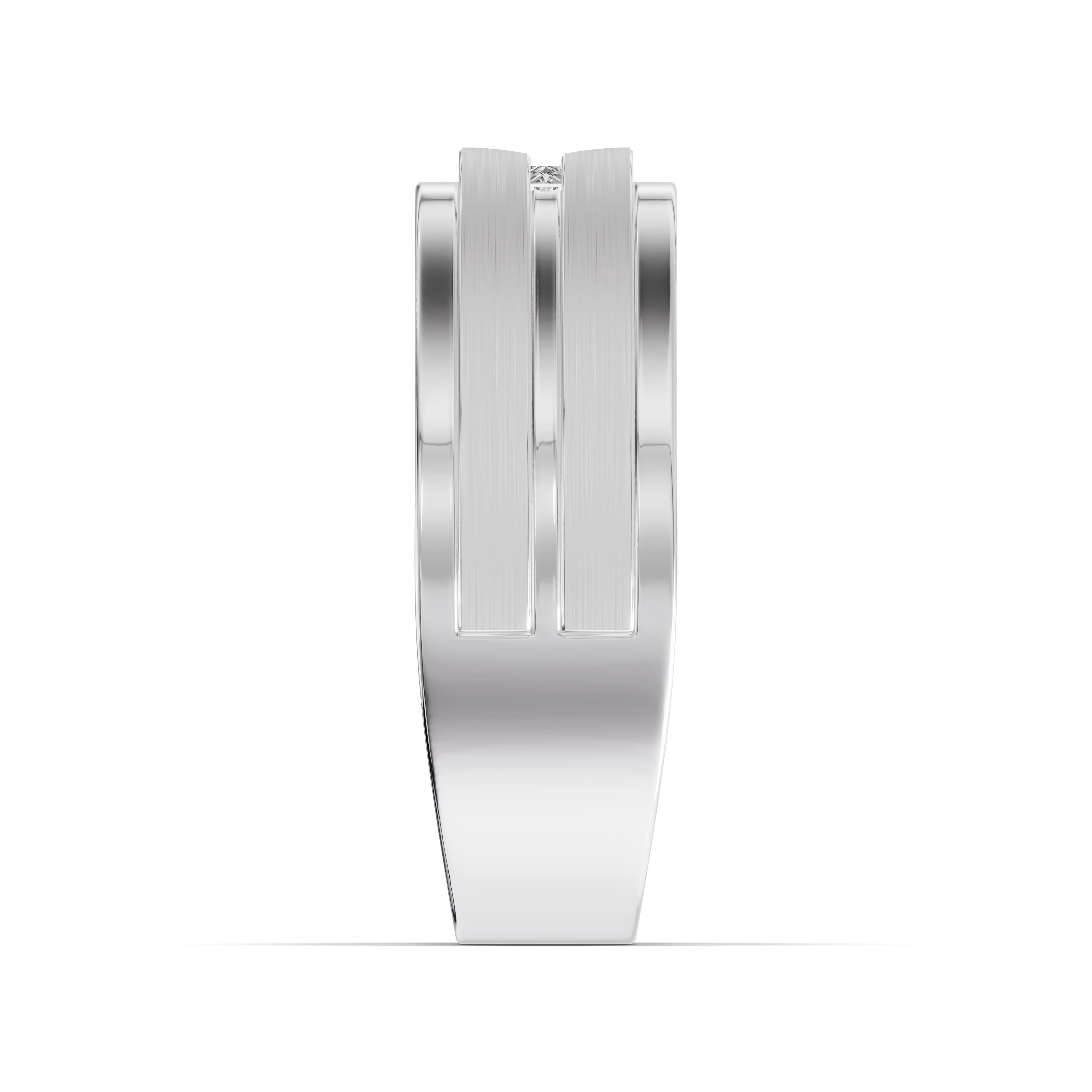 Double-Ridge Princess-Cut Lab Diamond Bezel Band (.50 ct.)