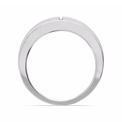 Double-Ridge Princess-Cut Lab Diamond Bezel Band (.50 ct.)