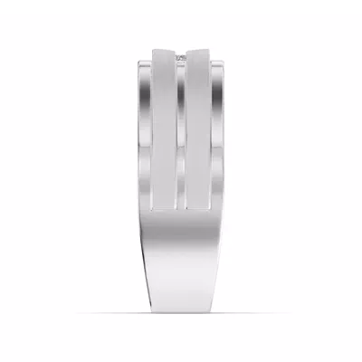Double-Ridge Princess-Cut Lab Diamond Bezel Band (.50 ct.)