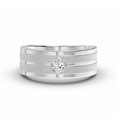 Double-Ridge Round Lab Diamond Bezel Band (.50 ct.)