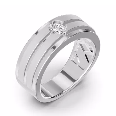 Double-Ridge Round Lab Diamond Bezel Band (.50 ct.)