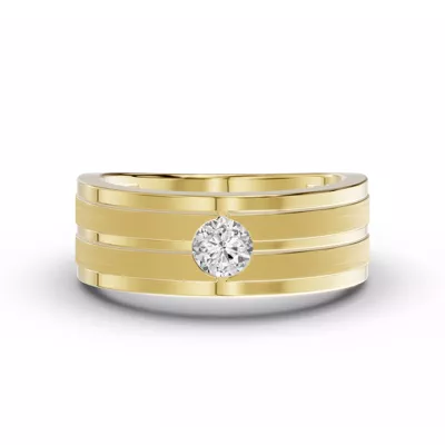 Double-Ridge Round Lab Diamond Bezel Band (.50 ct.)