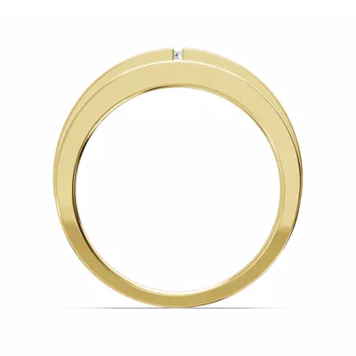 Double-Ridge Round Lab Diamond Bezel Band (.50 ct.)