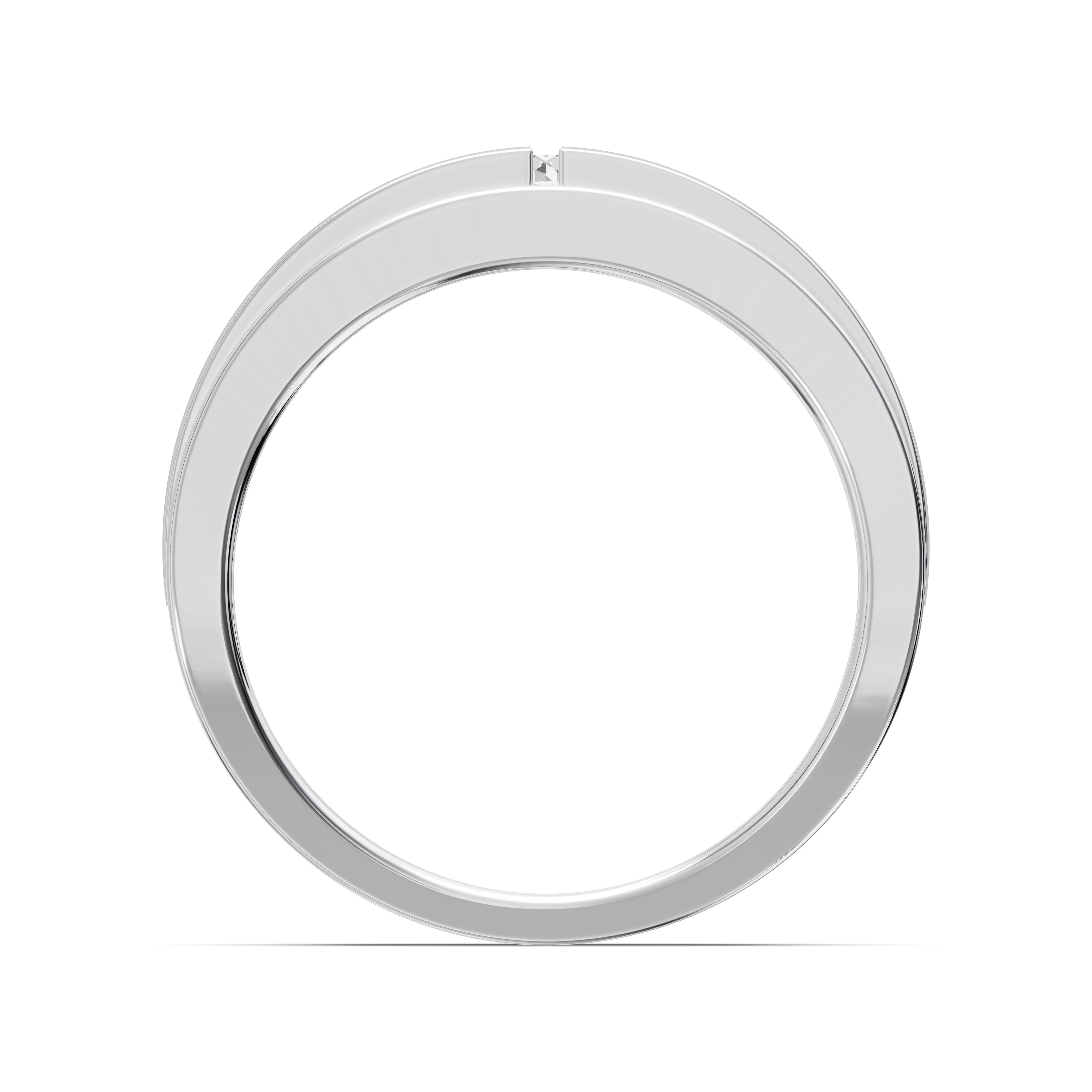 Double-Ridge Round Lab Diamond Bezel Band (.50 ct.)