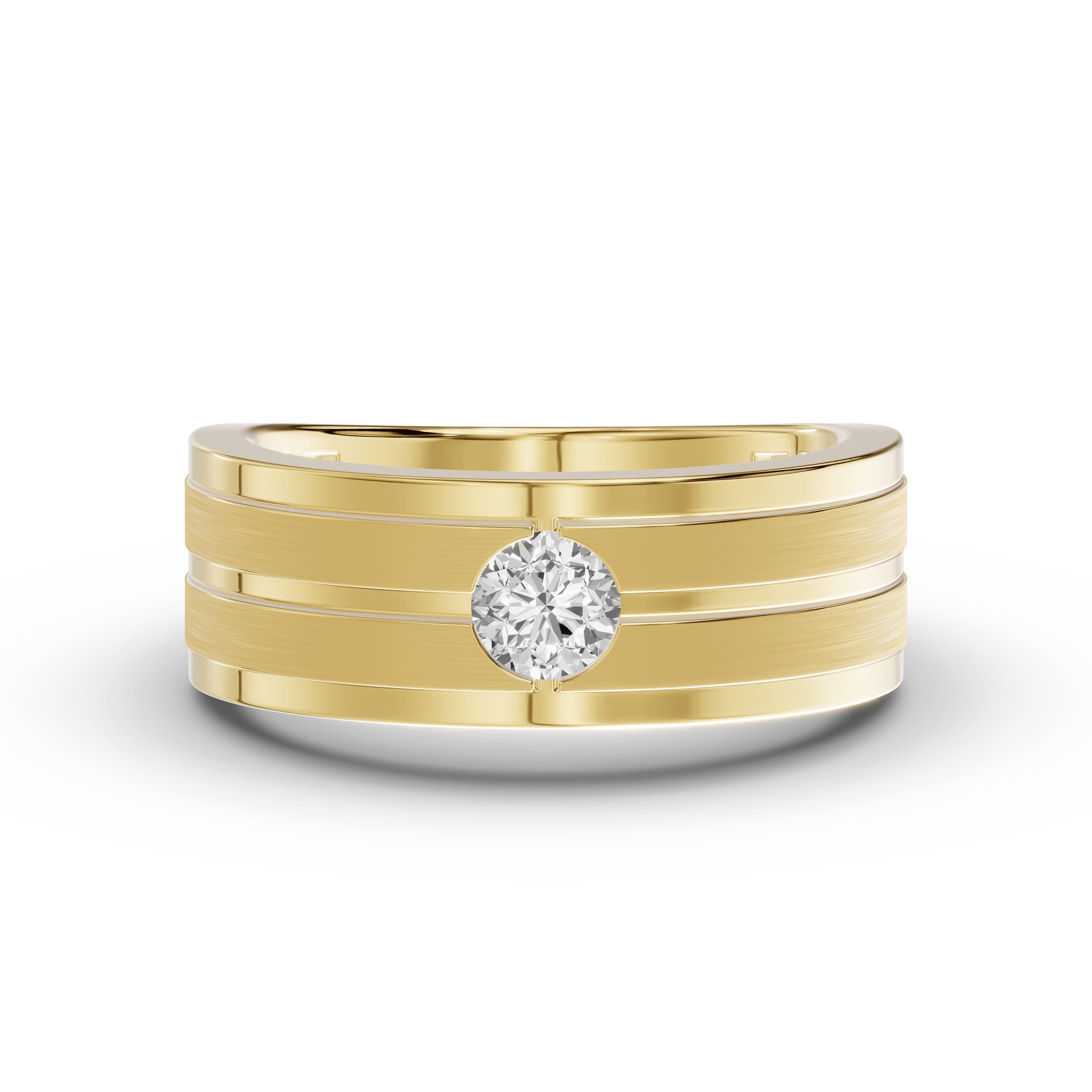 Double-Ridge Round Lab Diamond Bezel Band (.50 ct.)