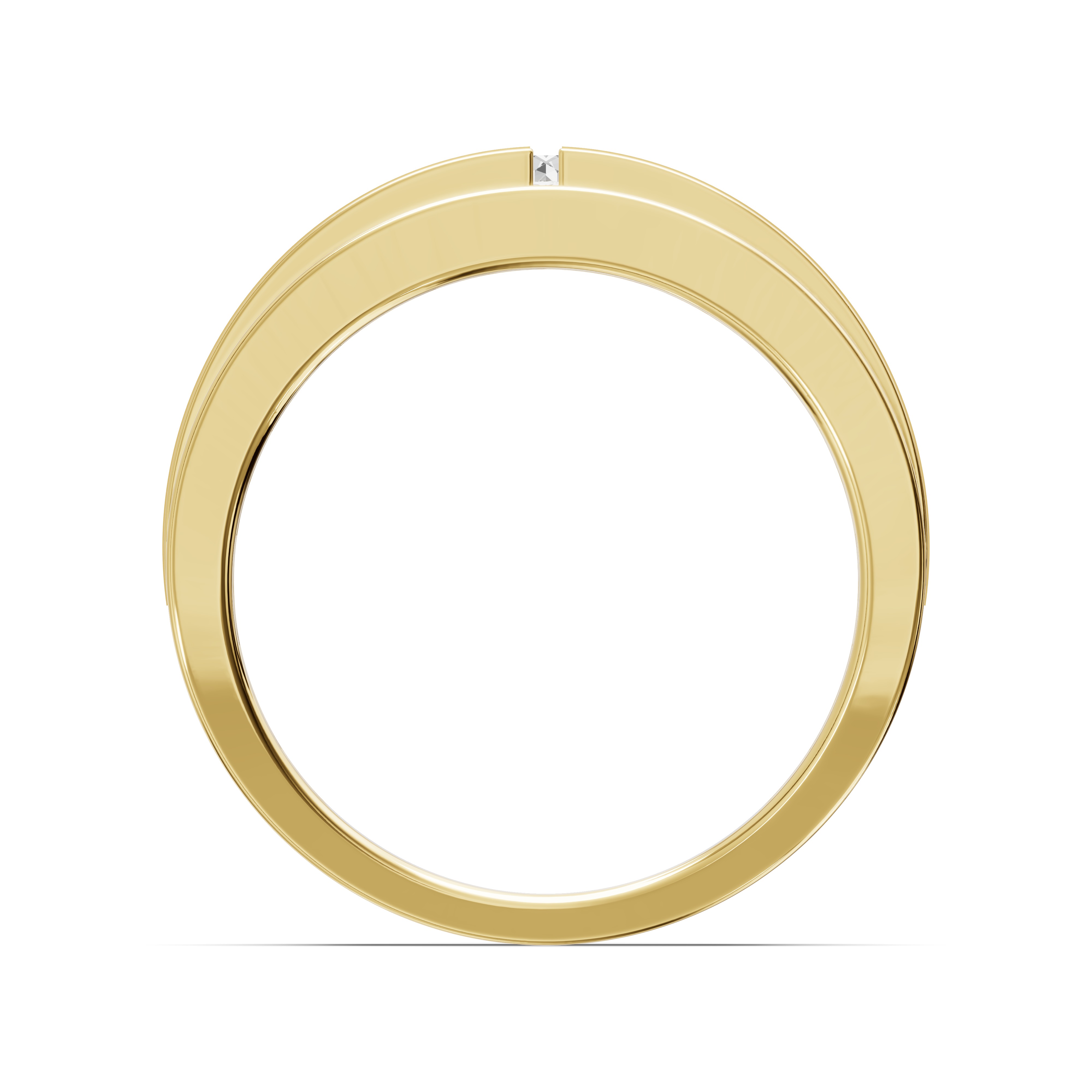 Double-Ridge Round Lab Diamond Bezel Band (.50 ct.)