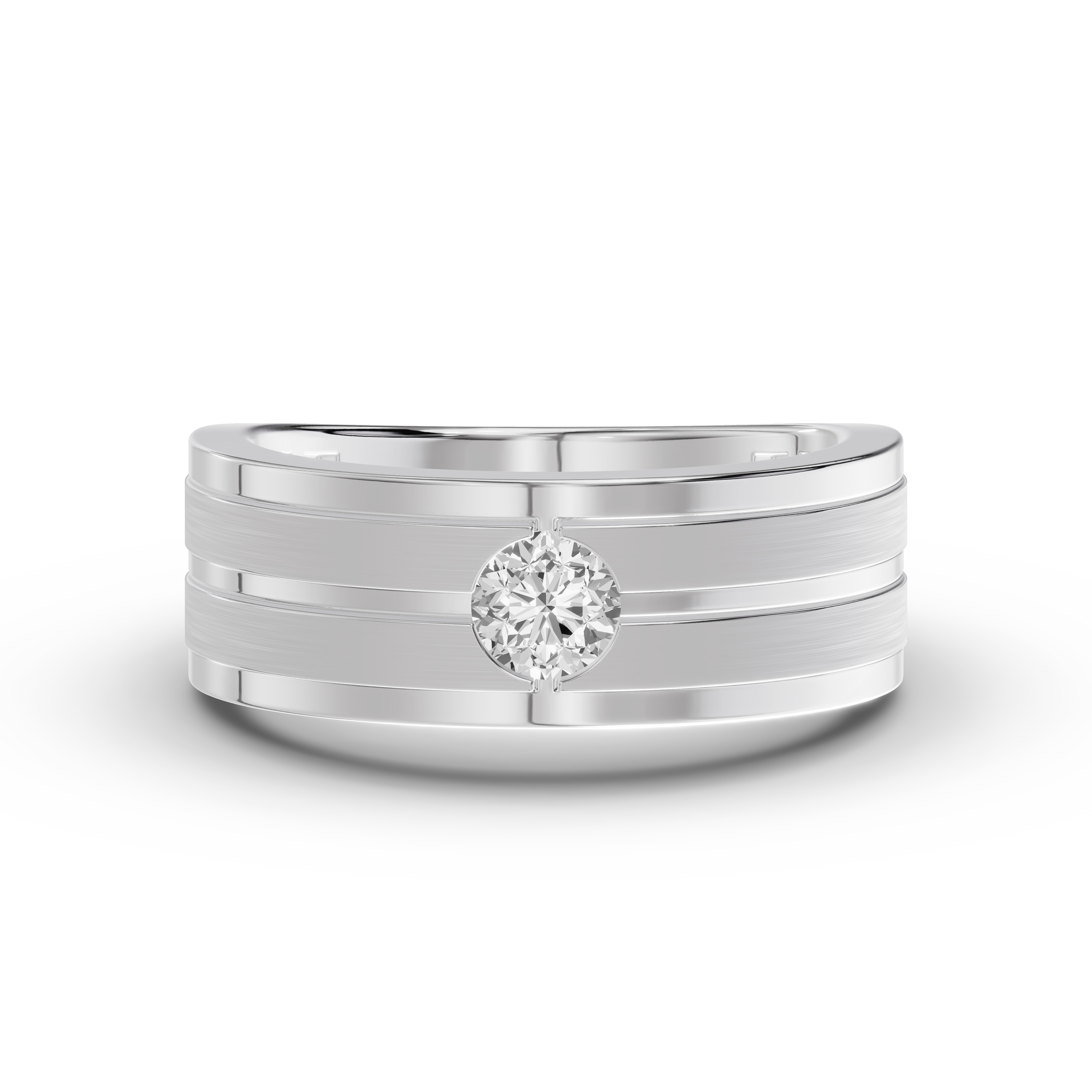 Double-Ridge Round Lab Diamond Bezel Band (.50 ct.)