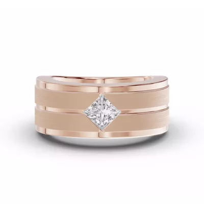 Double-Ridge Princess-Cut Lab Diamond Bezel Band (1.00 ct.)