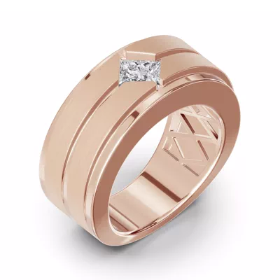 Double-Ridge Princess-Cut Lab Diamond Bezel Band (1.00 ct.)