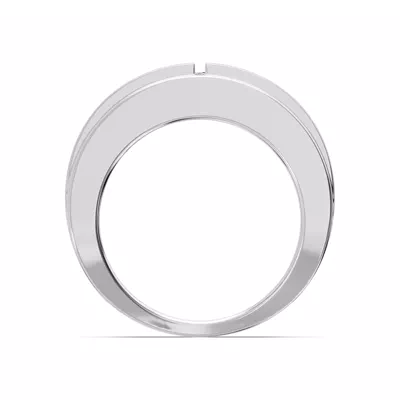 Double-Ridge Princess-Cut Lab Diamond Bezel Band (1.00 ct.)