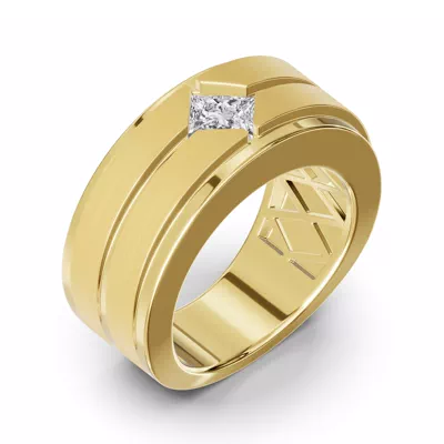 Double-Ridge Princess-Cut Lab Diamond Bezel Band (1.00 ct.)