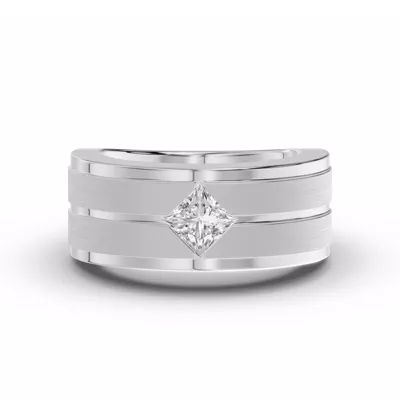 Double-Ridge Princess-Cut Lab Diamond Bezel Band (1.00 ct.)