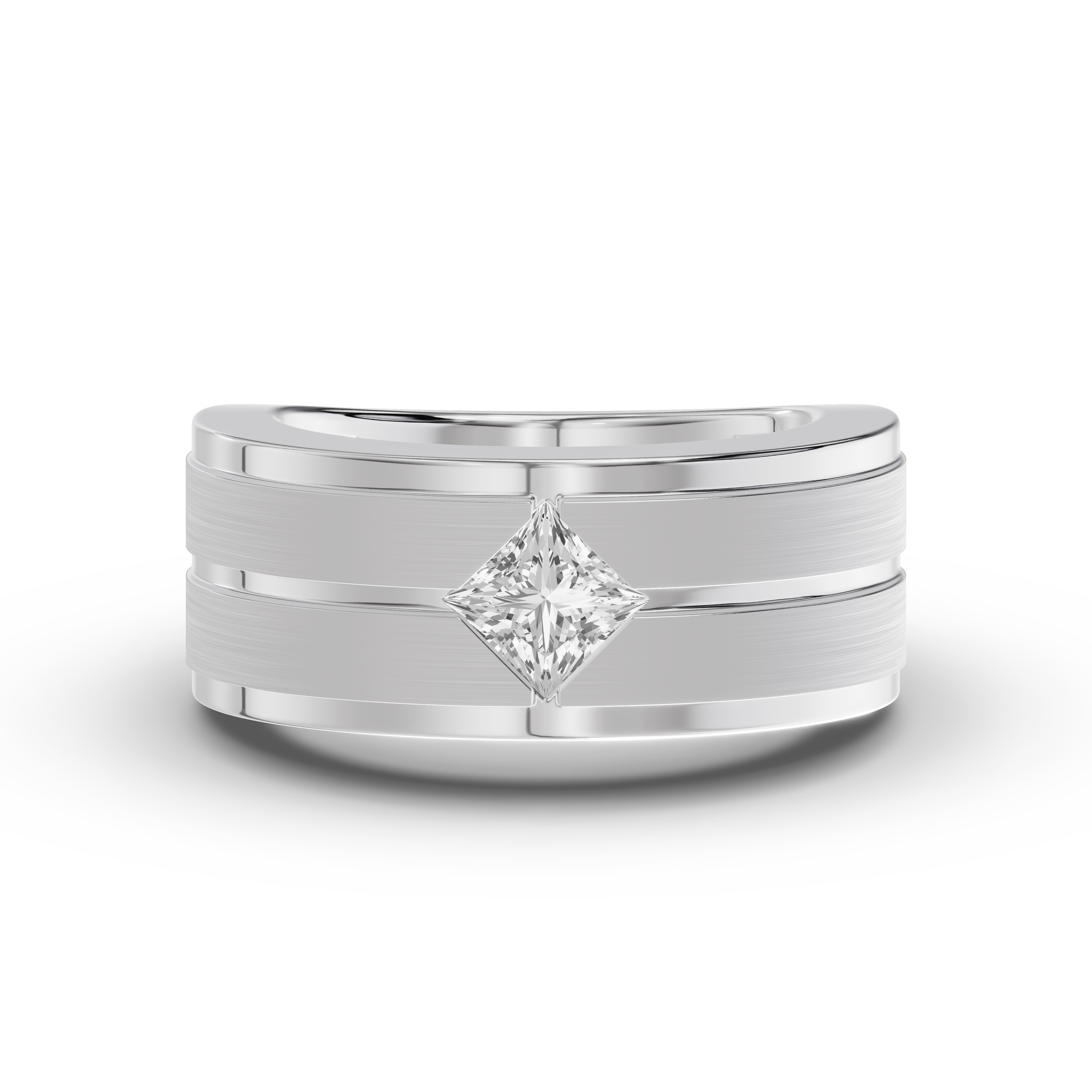 Double-Ridge Princess-Cut Lab Diamond Bezel Band (1.00 ct.)