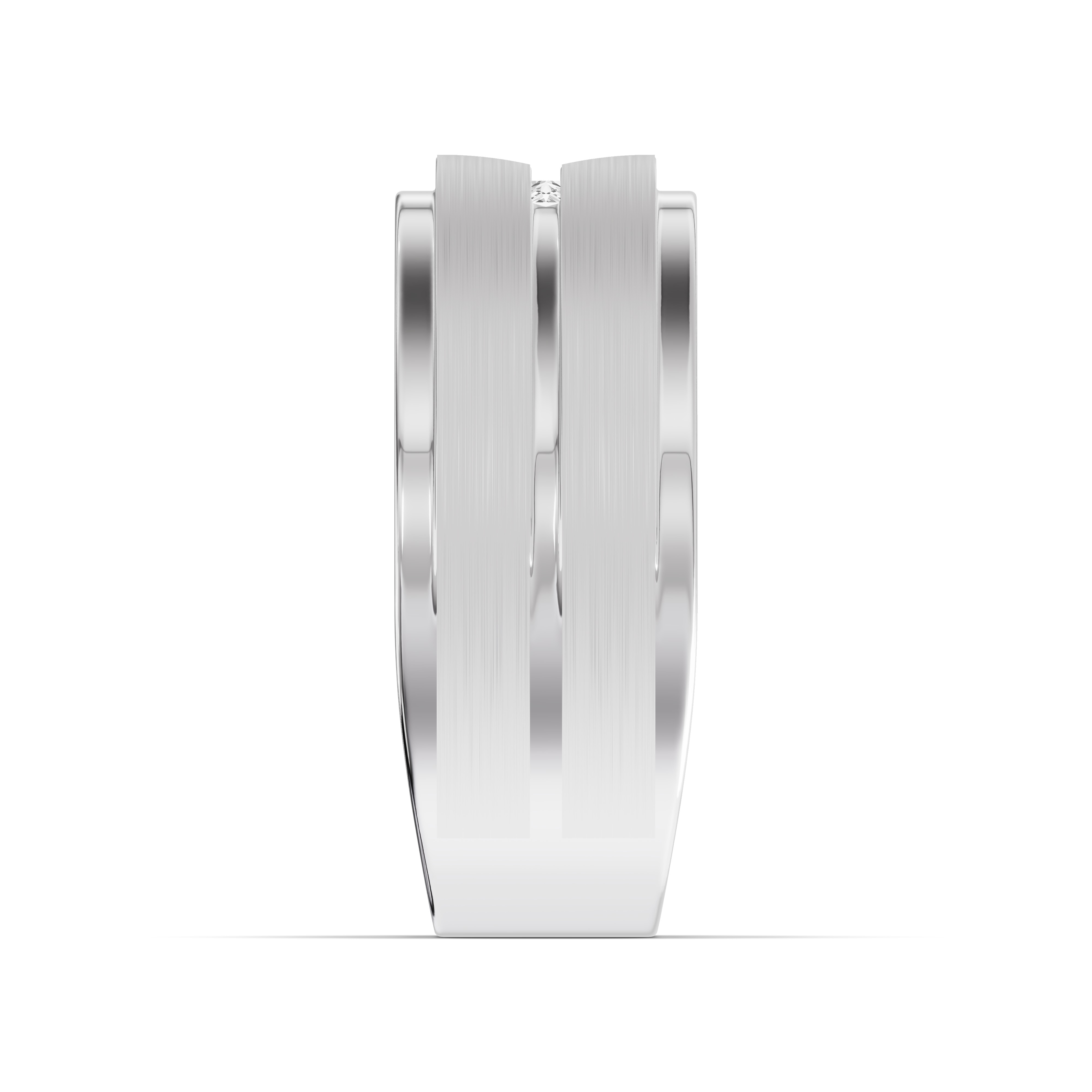 Double-Ridge Princess-Cut Lab Diamond Bezel Band (1.00 ct.)