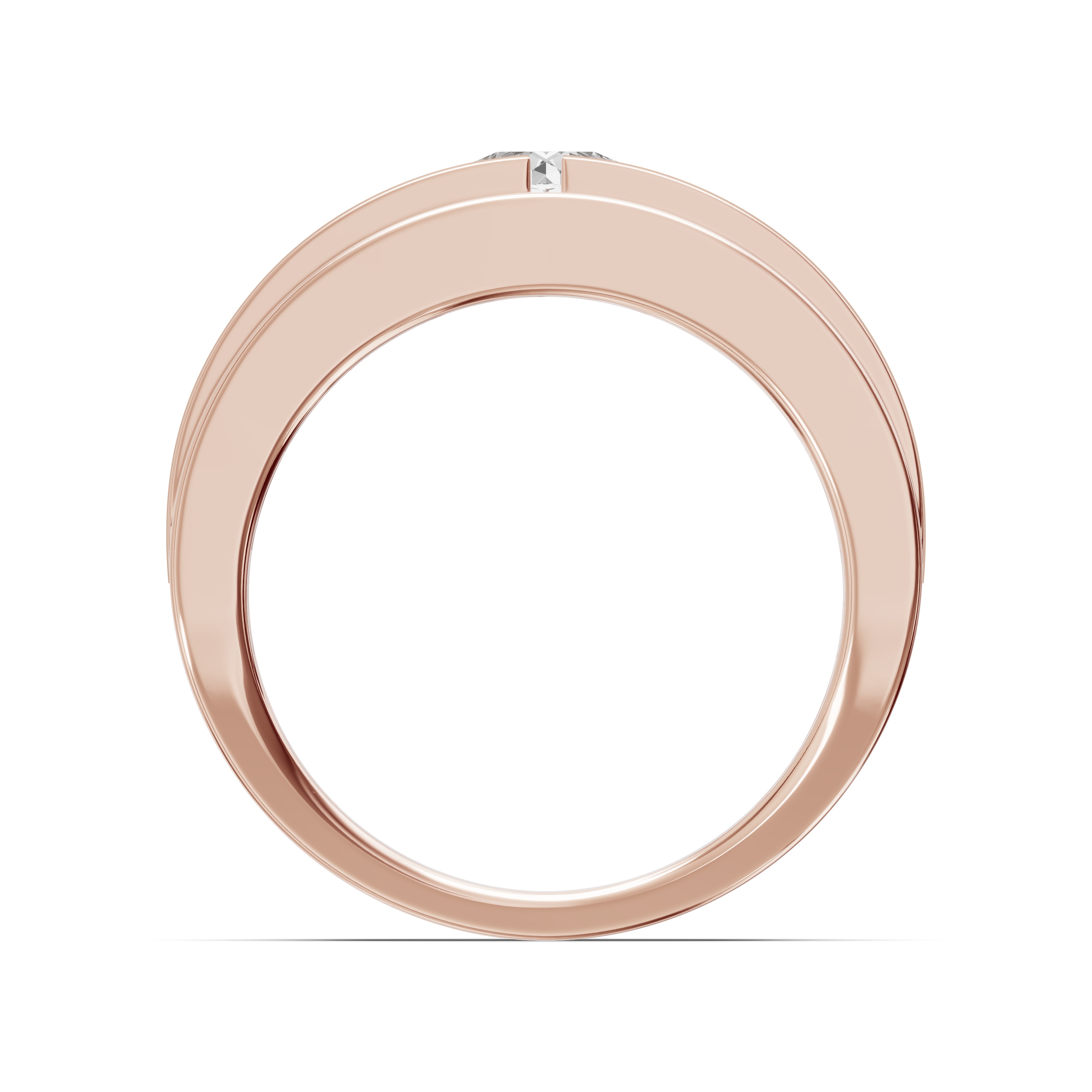 Double-Ridge Round Lab Diamond Bezel Band (1.00 ct.)