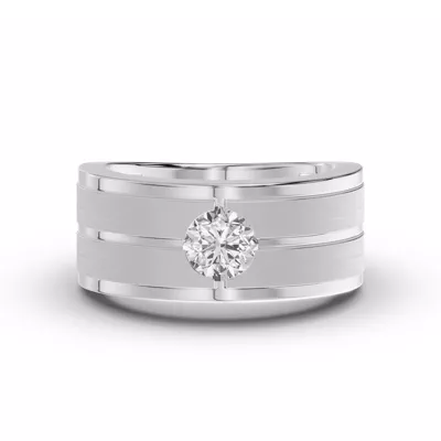 Double-Ridge Round Lab Diamond Bezel Band (1.00 ct.)