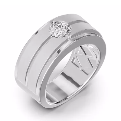 Double-Ridge Round Lab Diamond Bezel Band (1.00 ct.)