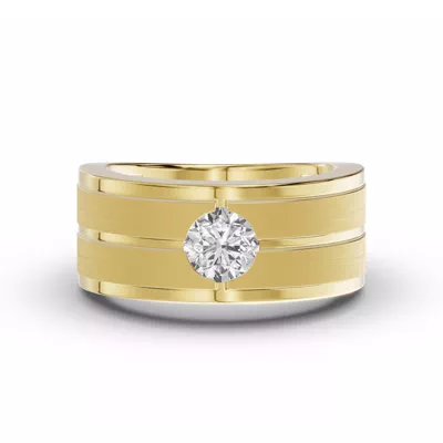Double-Ridge Round Lab Diamond Bezel Band (1.00 ct.)