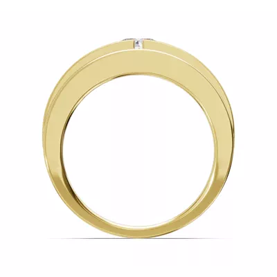 Double-Ridge Round Lab Diamond Bezel Band (1.00 ct.)