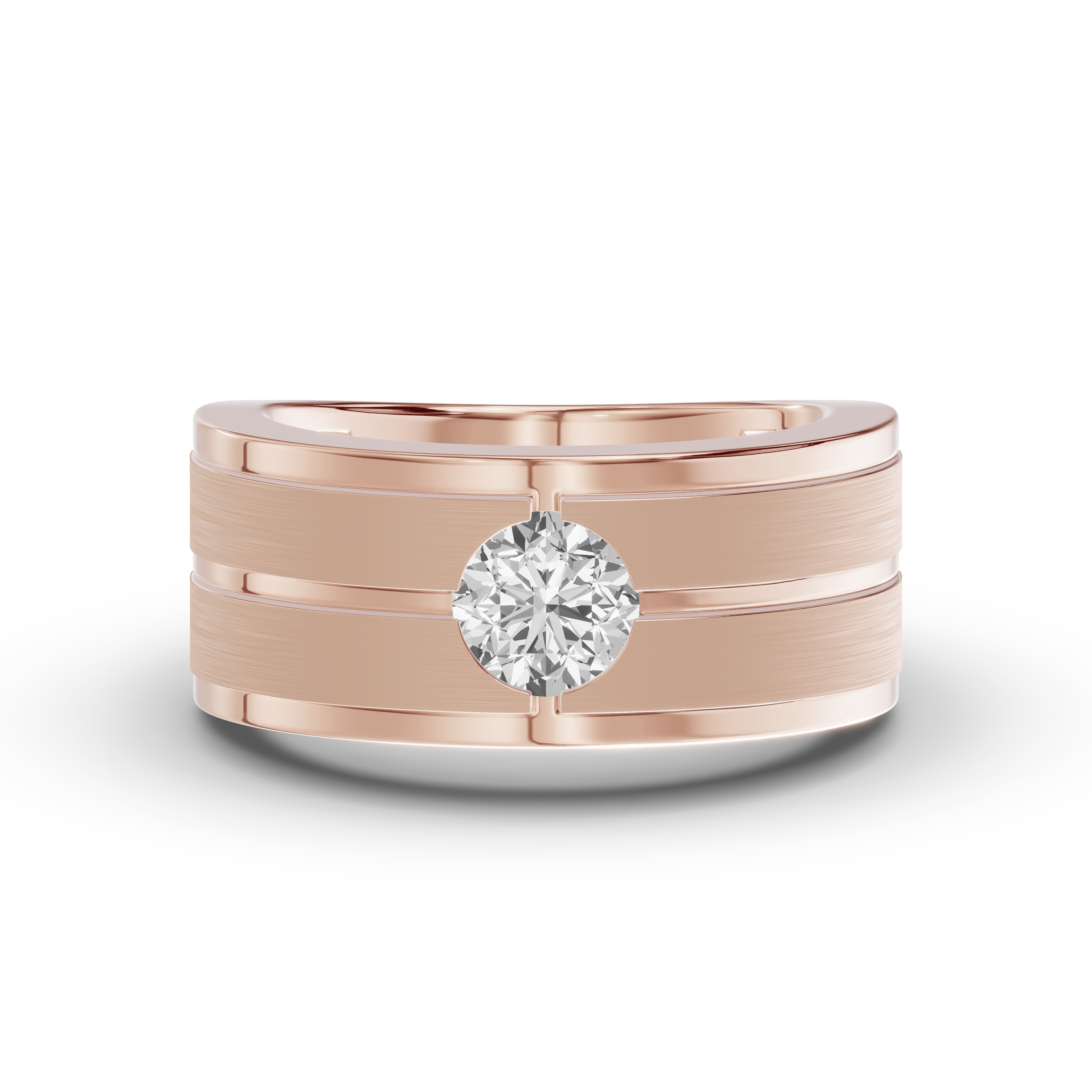 Double-Ridge Round Lab Diamond Bezel Band (1.00 ct.)