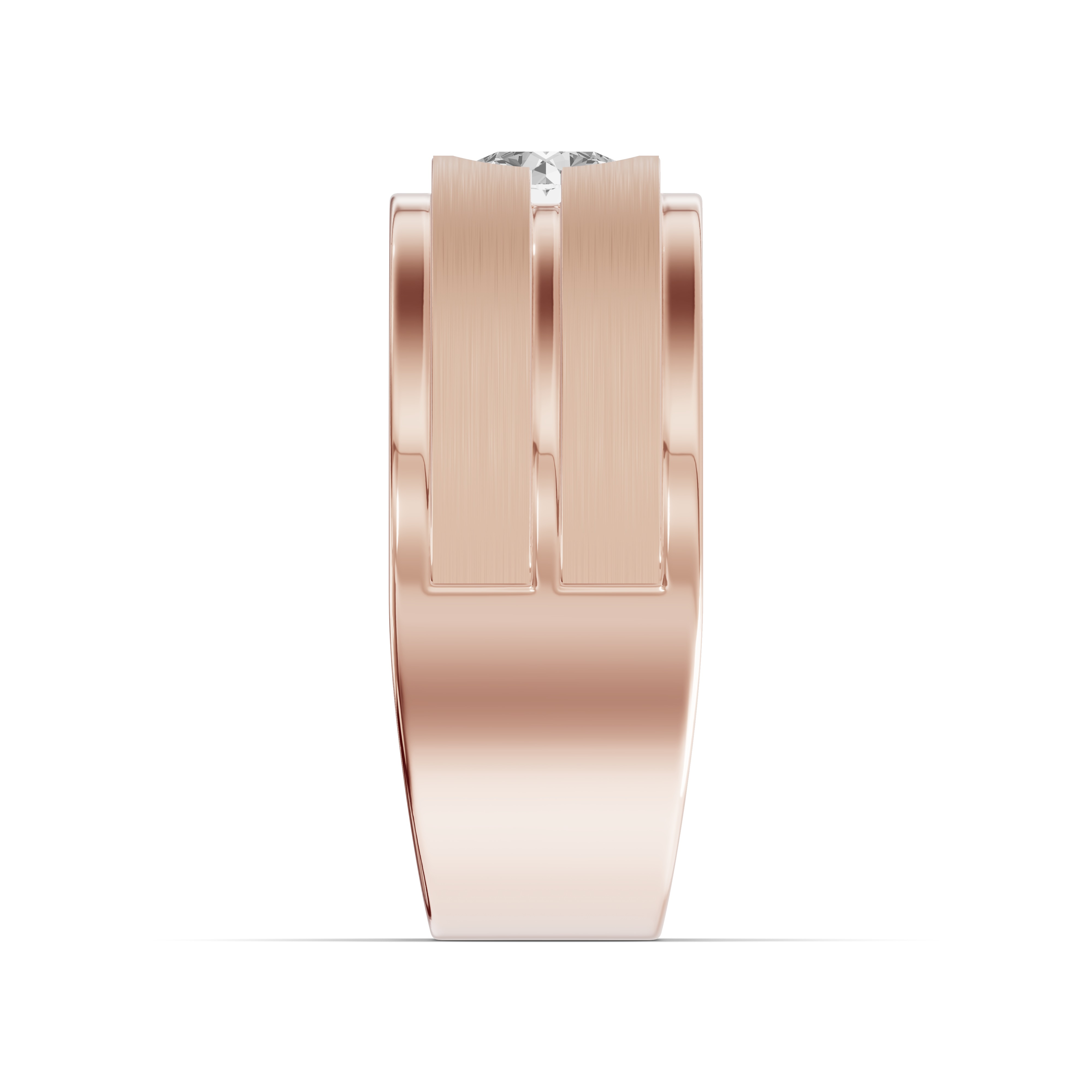 Double-Ridge Round Lab Diamond Bezel Band (1.00 ct.)