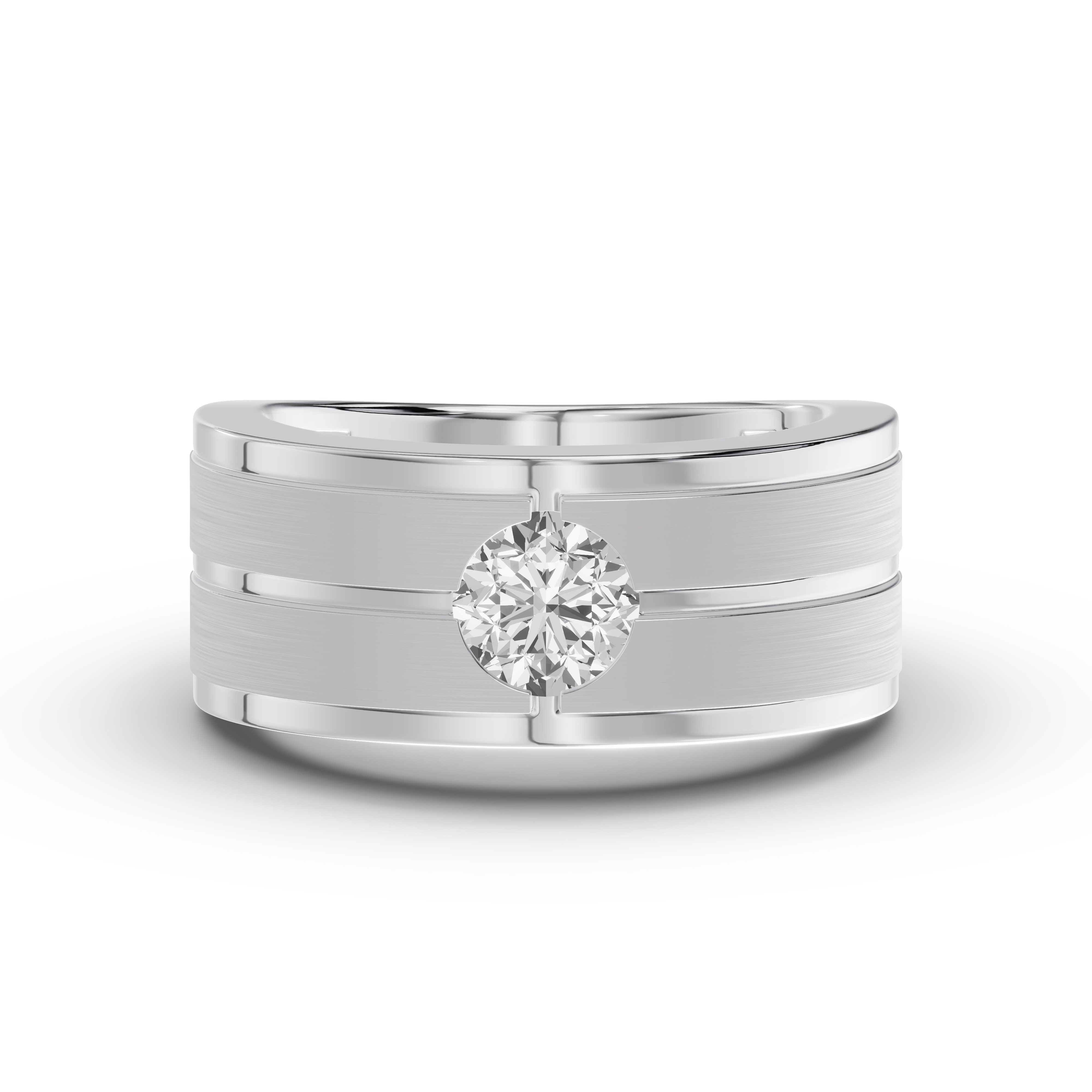 Double-Ridge Round Lab Diamond Bezel Band (1.00 ct.)