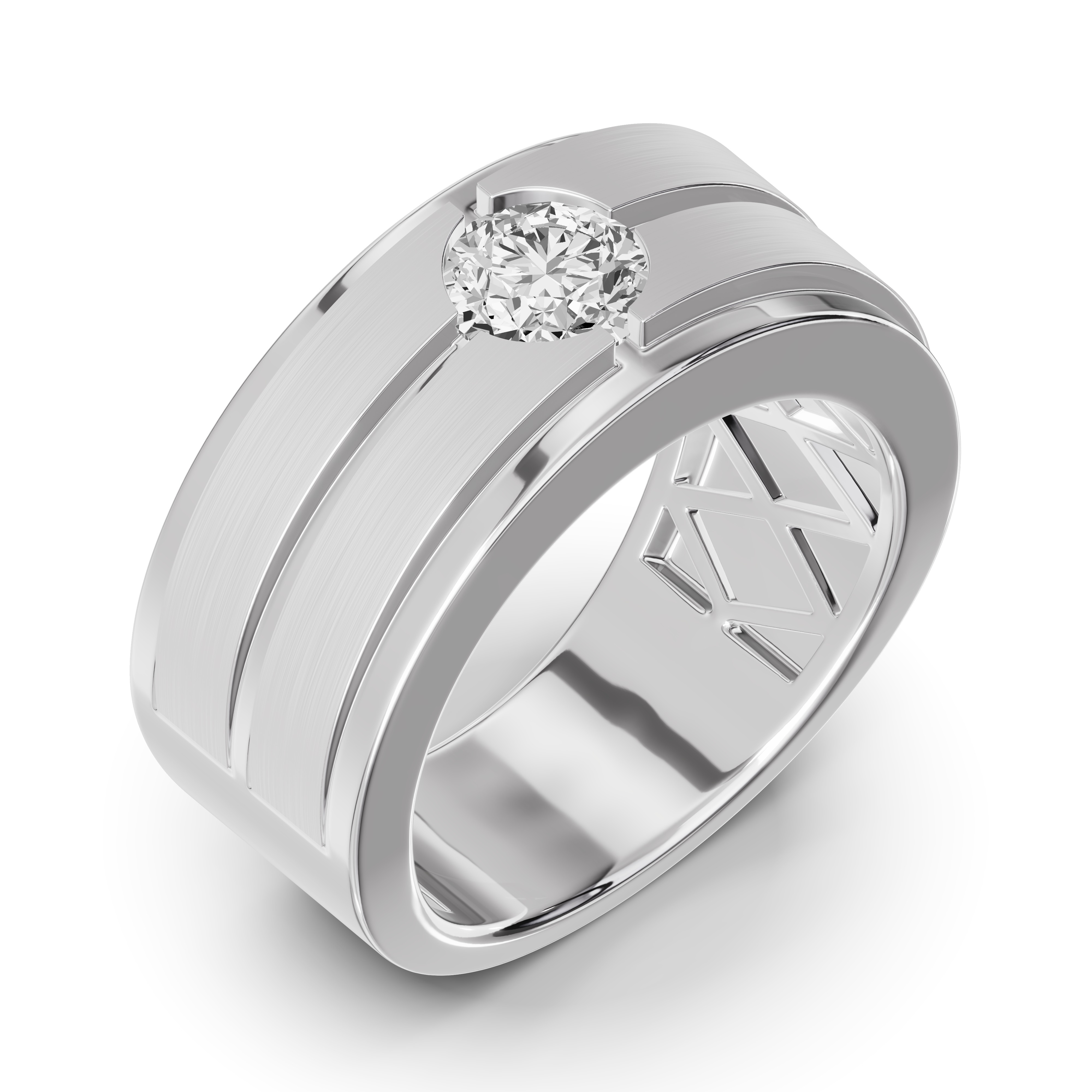 Double-Ridge Round Lab Diamond Bezel Band (1.00 ct.)
