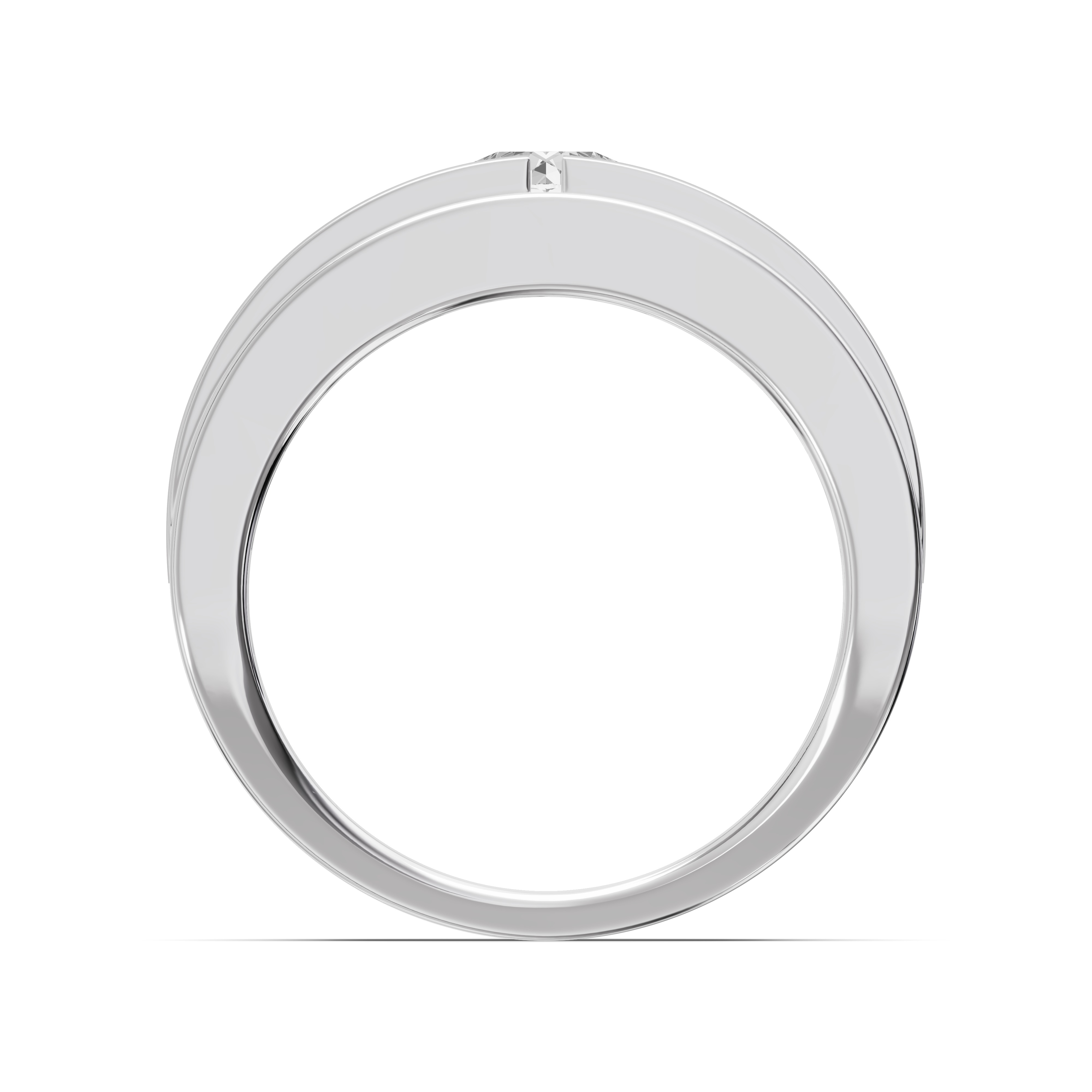 Double-Ridge Round Lab Diamond Bezel Band (1.00 ct.)