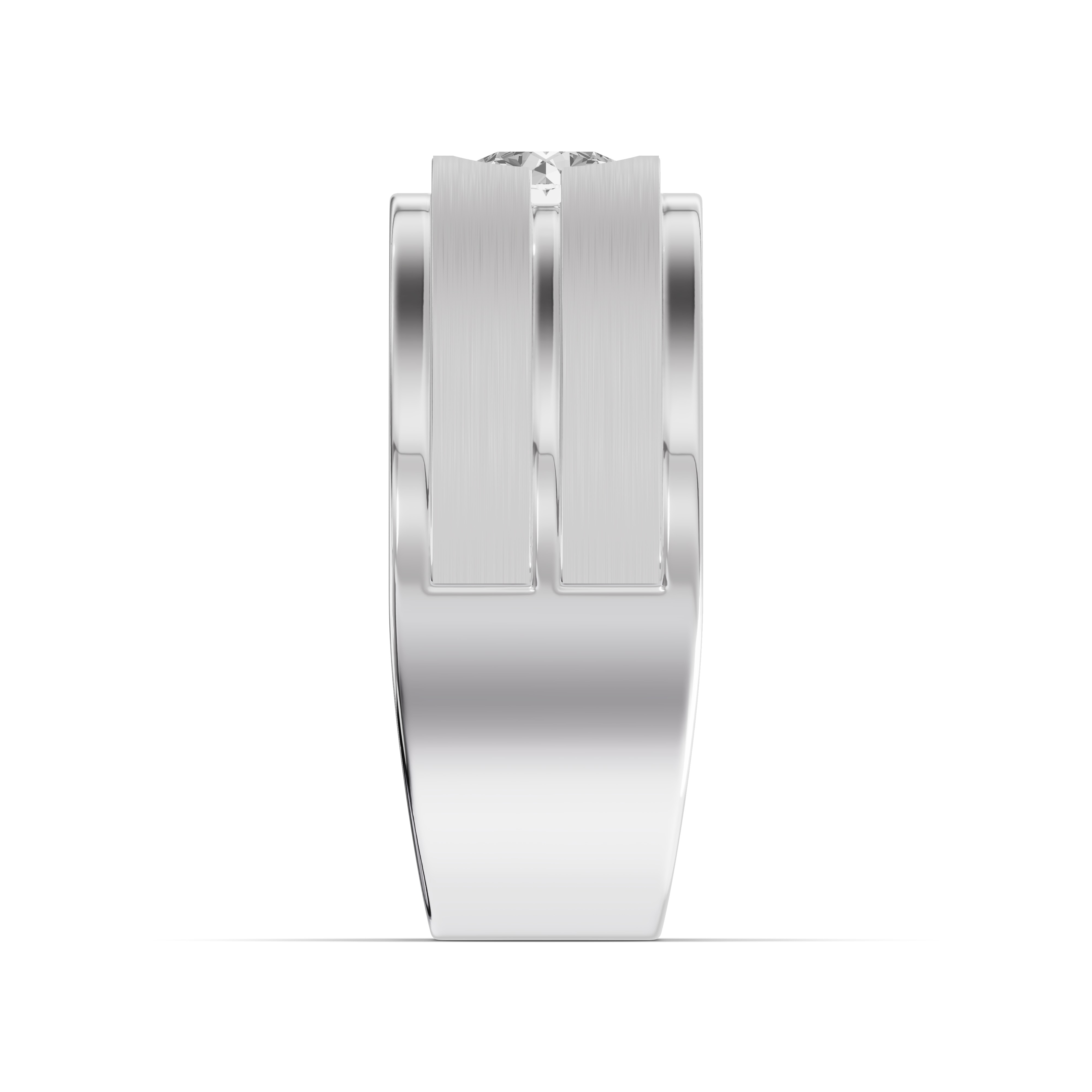 Double-Ridge Round Lab Diamond Bezel Band (1.00 ct.)