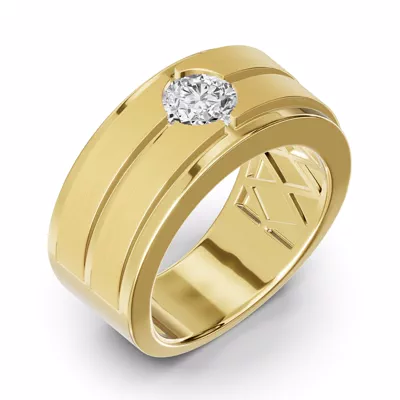Double-Ridge Round Lab Diamond Bezel Band (1.00 ct.)