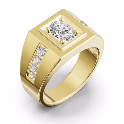 Framed Oval Lab Diamond Ring (1.50 ct. tw.)