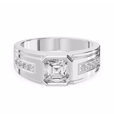Framed Bezel Asscher Lab Diamond Ring (2.25 ct. tw.)