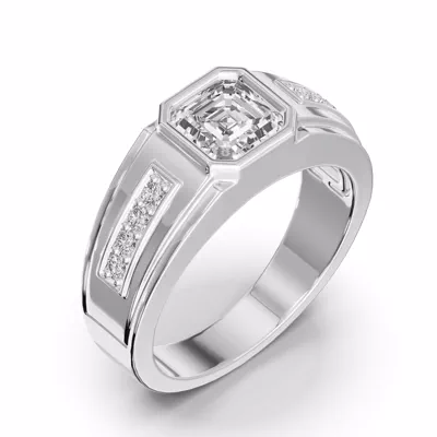 Framed Bezel Asscher Lab Diamond Ring (2.25 ct. tw.)
