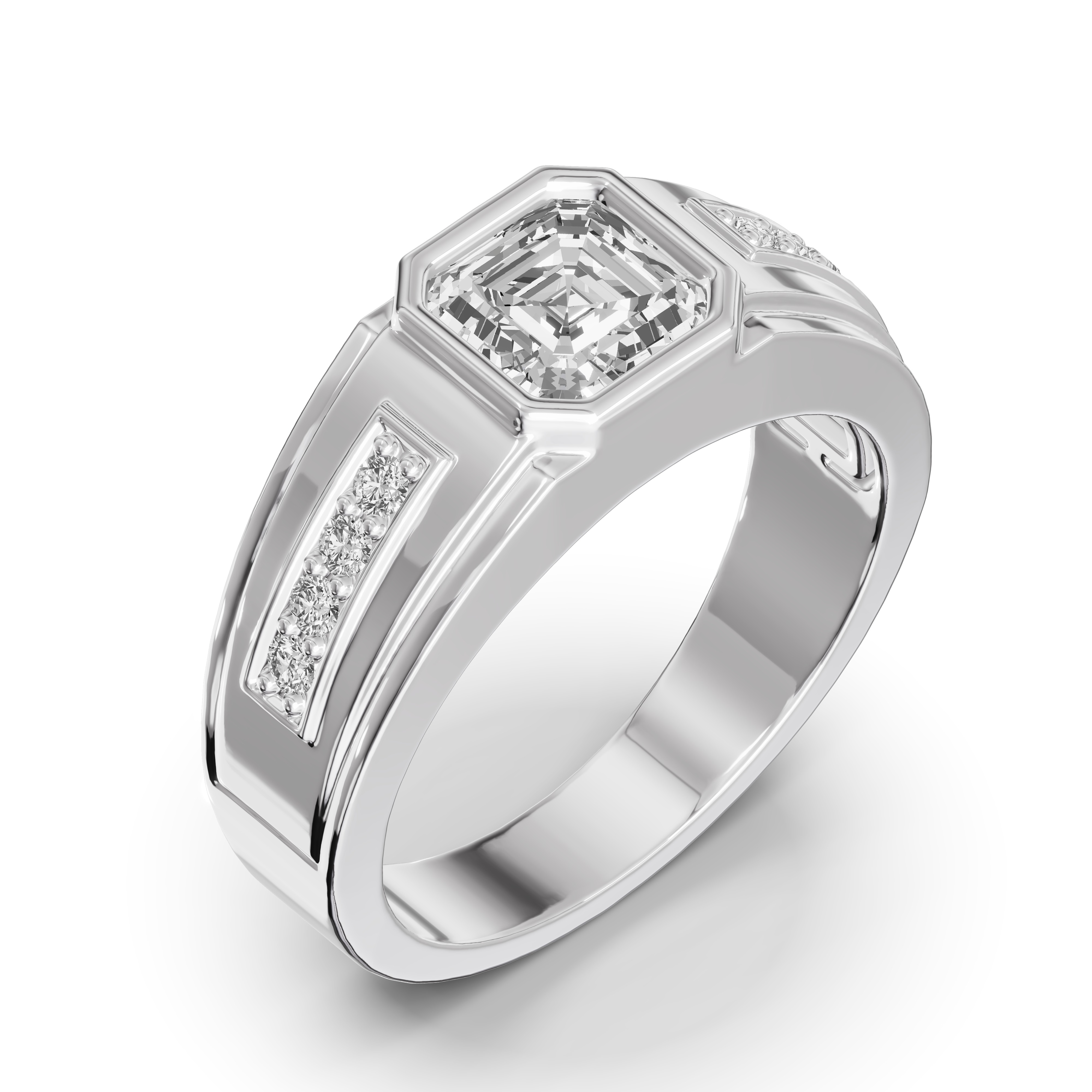 Framed Bezel Asscher Lab Diamond Ring (2.25 ct. tw.)