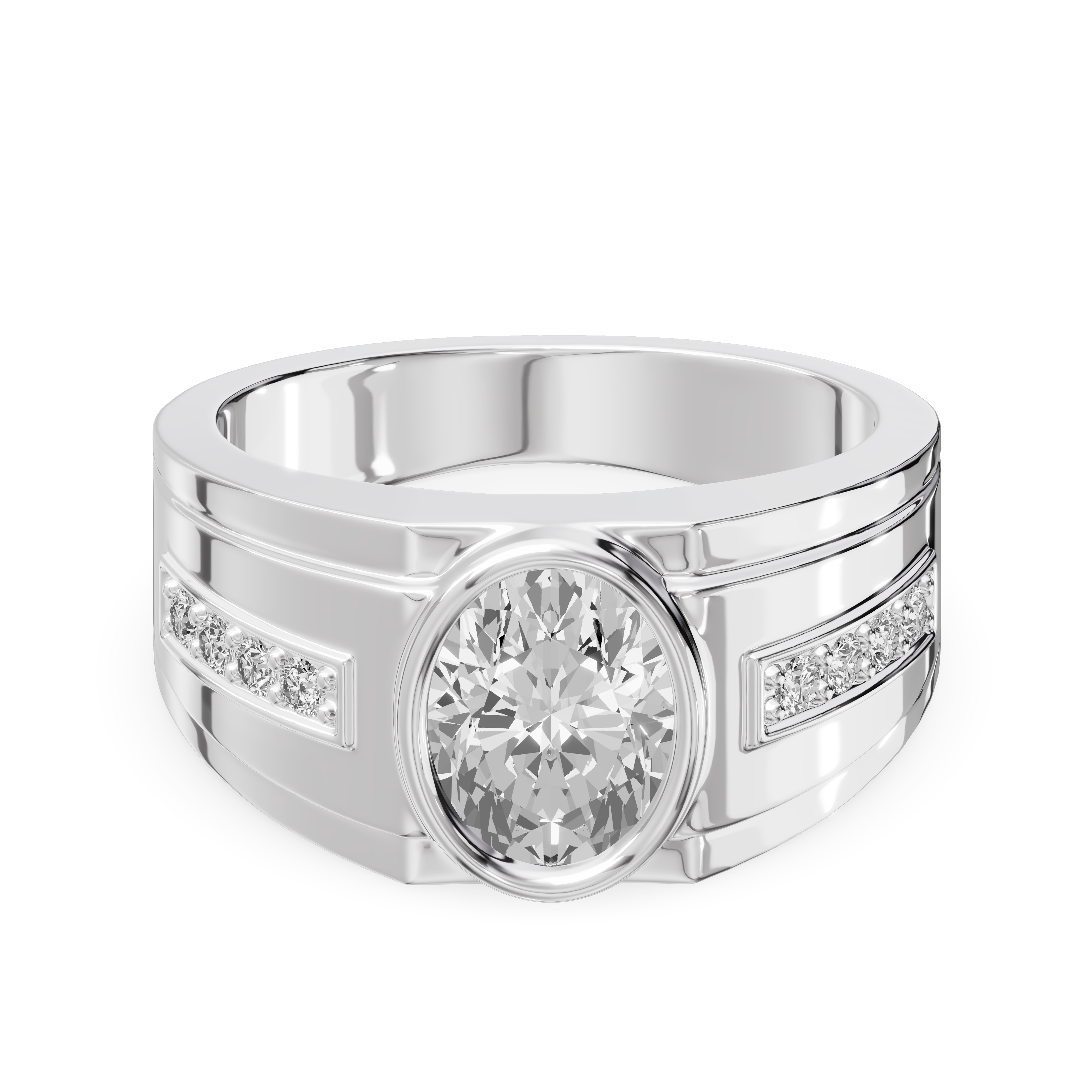 Framed Bezel Oval Lab Diamond Ring (2.25 ct. tw.)