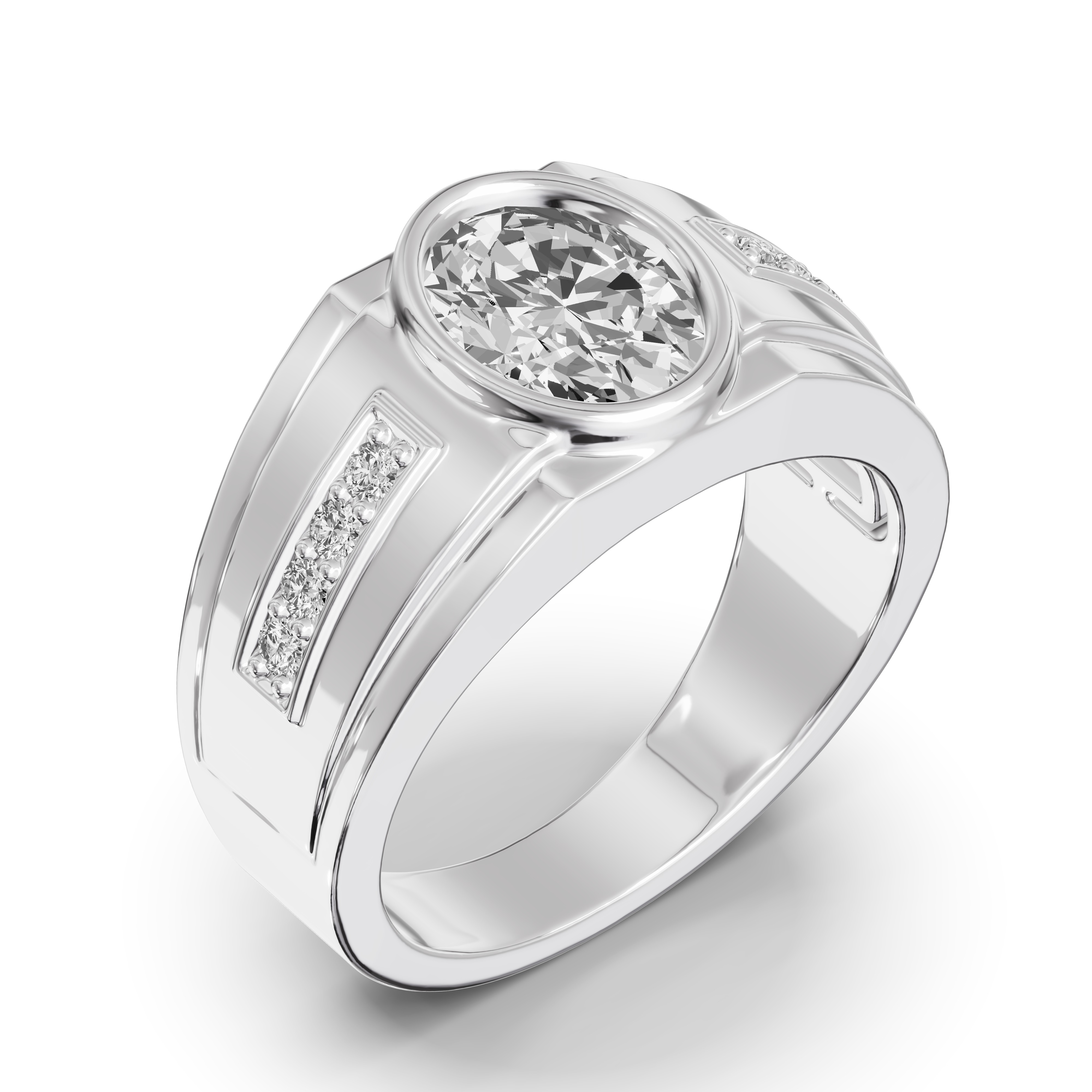 Framed Bezel Oval Lab Diamond Ring (2.25 ct. tw.)
