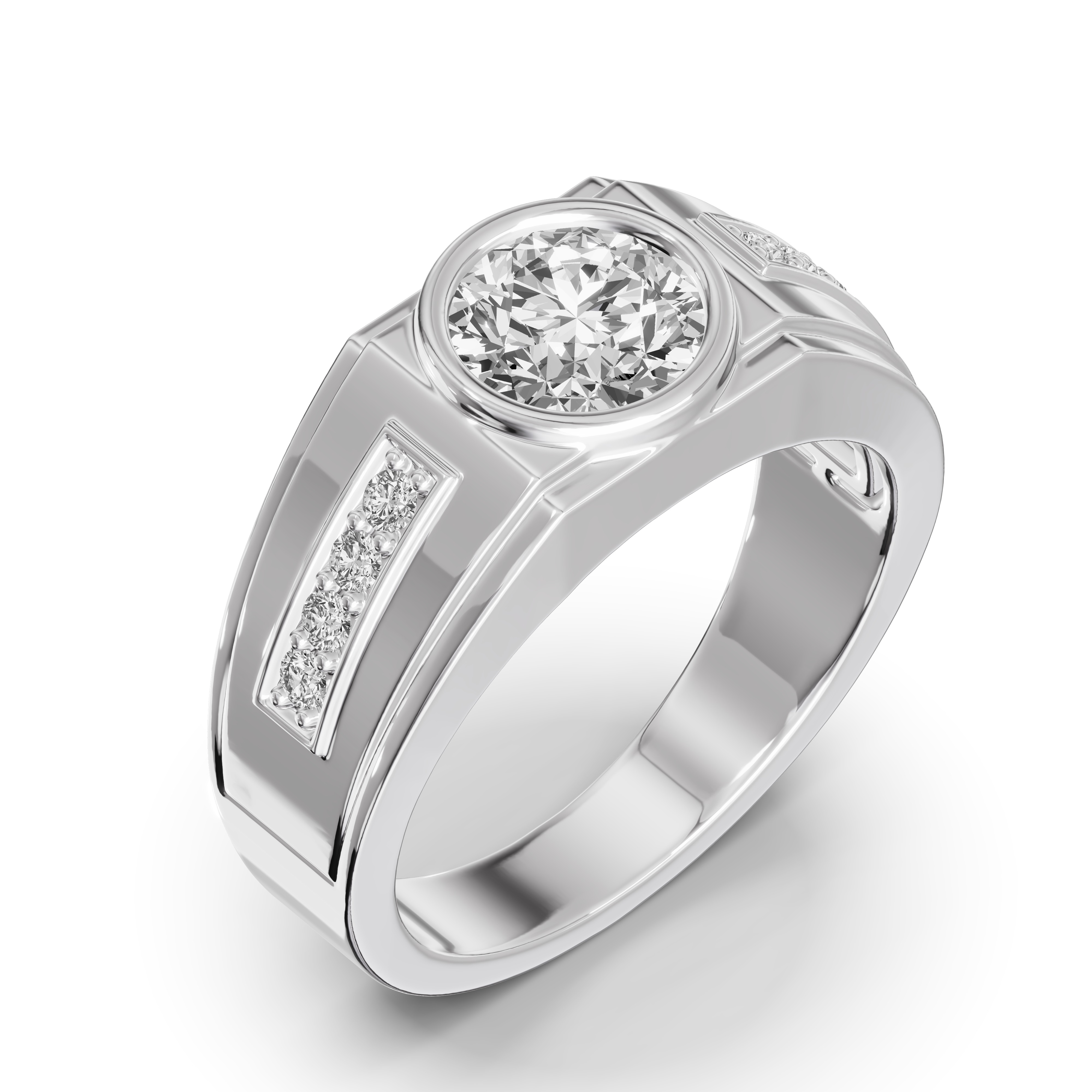 Framed Bezel Round Lab Diamond Ring (2.25 ct. tw.)