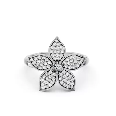 Fleur Pavé Lab Diamond Ring